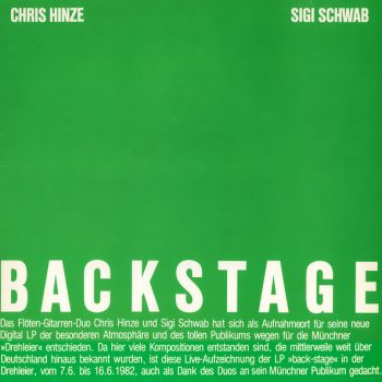 Chris Hinze - Sigi Schwab  – Backstage  Vinyl, LP, Album  media NM cover NM