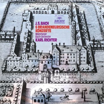 J. S. Bach , Münchener Bach-Orchester, Karl Richter – 6 Brandenburgische Konzerte  2 x Vinyl, LP, Reissue, Gatefold media VG+ cover VG