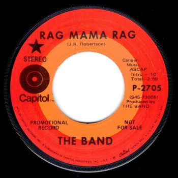 The Band – Rag Mama Rag  Vinyl, 7", 45 RPM, Single, Promo media VG cover GENERIC