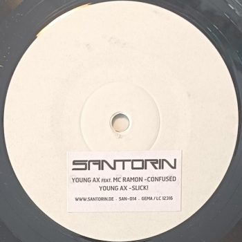 Young Ax Feat. MC Ramon - Young Ax – Confused - Slick  Vinyl, 12", White Label media VG+ cover GENERIC